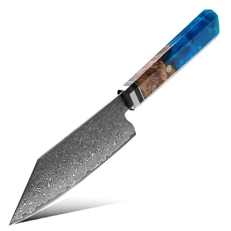 Japanese Kitchen Knives VG10 Damascus Steel Chef Cooking Tools Nakiry Utility Santoku Knife Maple Handle Red Blue Colors: kiritsuke small blue