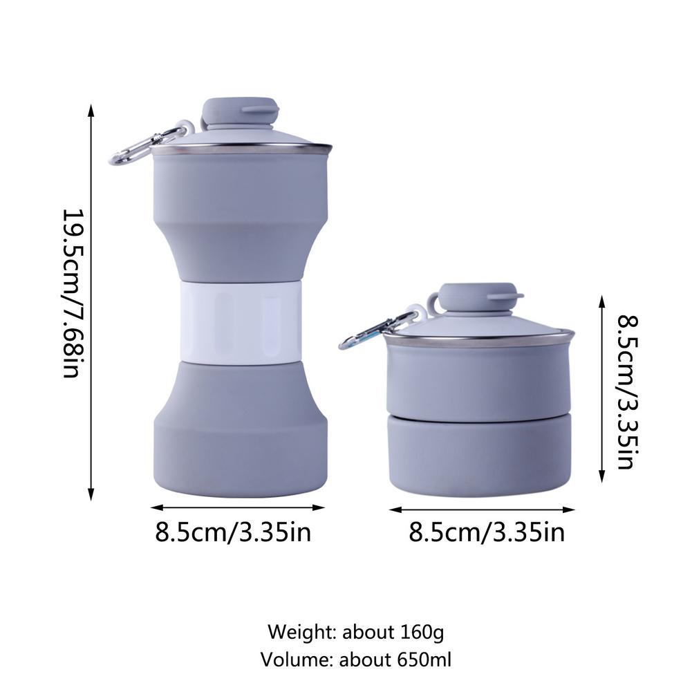 650Ml Vouwen Cup Siliconen Water Fles Camp Sport Vouwen Fles Reizen Mini Draagbare Cup Reizen Mok Outdoor