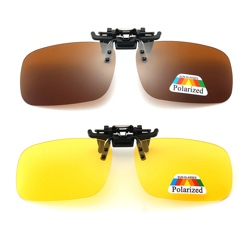Polarized Clip Sunglasses Myopia Glasses Clip Driver Fishing Night Vision Myopia Clip-on Sun Shading Eyeglasses