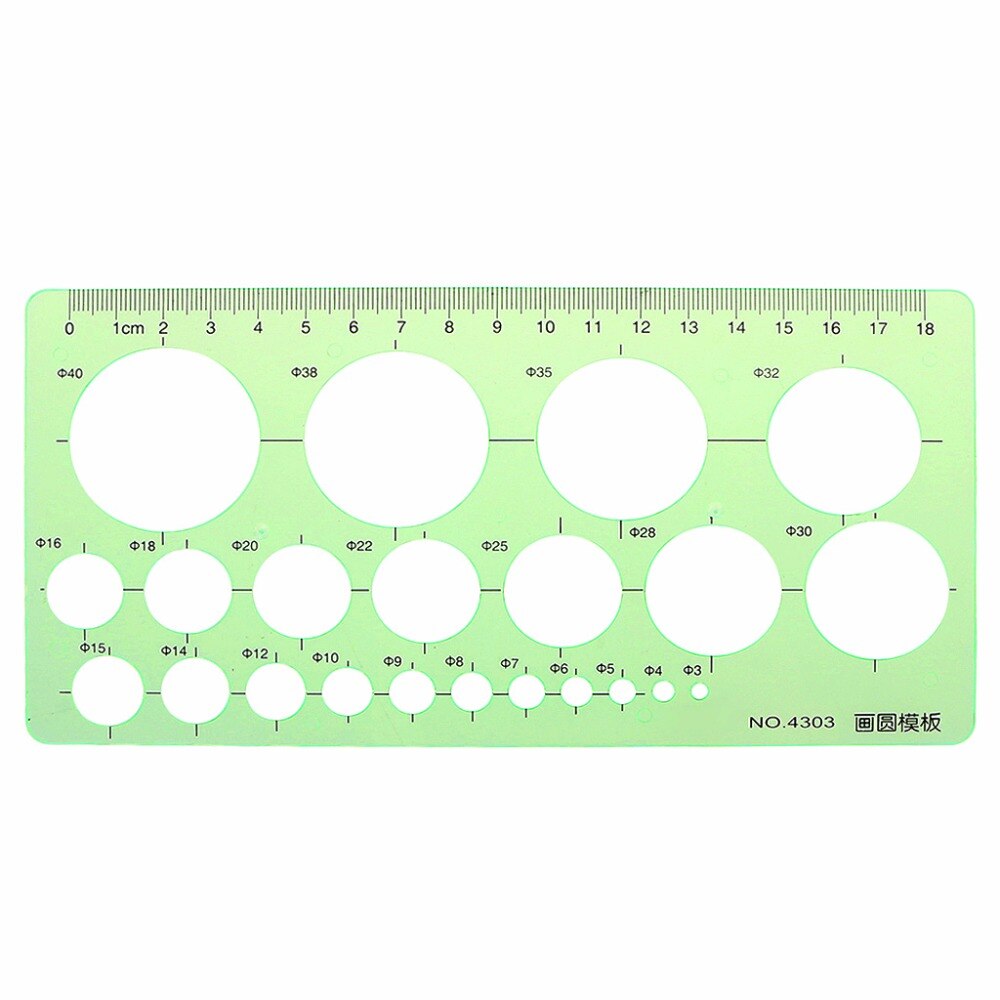 1PC Plastic Circles Geometric Drawing Template Ruler Stencil Measuring Tool Students Office SupplyW91A
