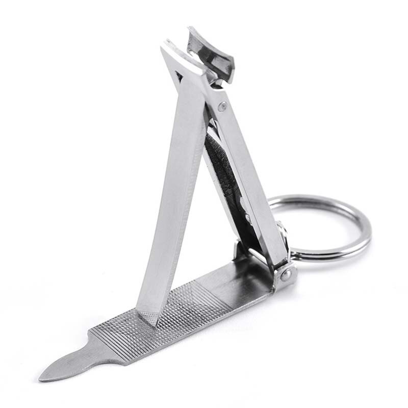 5 IN 1 Stainless Steel Ultra-thin Foldable Hand Toe Nail Clippers Cutter Trimmer Manicure Scissors With Free Nail File With Ring