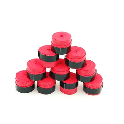 10pcs/lot Matte PU Badminton Grips Plane Dry Badminton Racket Overgrip Good Feel Tennis Overgrips: 10PCS Red