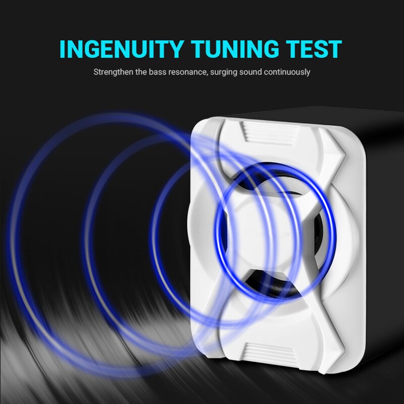 USB + AUX Wired Computer Subwoofer Speakers 5W+3W*2 Set Bass Reinforcement Stereo 2.1 Speakers for PC Phone Loudspeaker