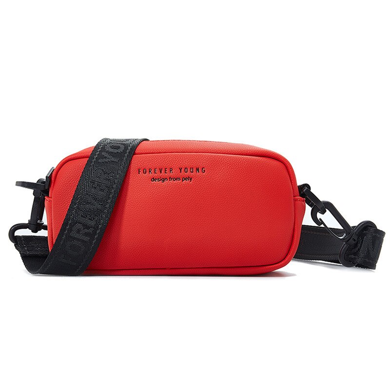 Petit sac à bandoulière femmes multi-fonctionnel poitrine sac Pack femme en cuir pochette sac à main dame sac à bandoulière doux sac de messager: Rouge