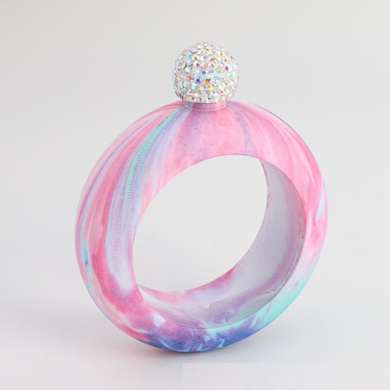 3.5oz armbanden heupfles roestvrij staal alcohol whisky wodka heupfles fles drinkgerei: Roze