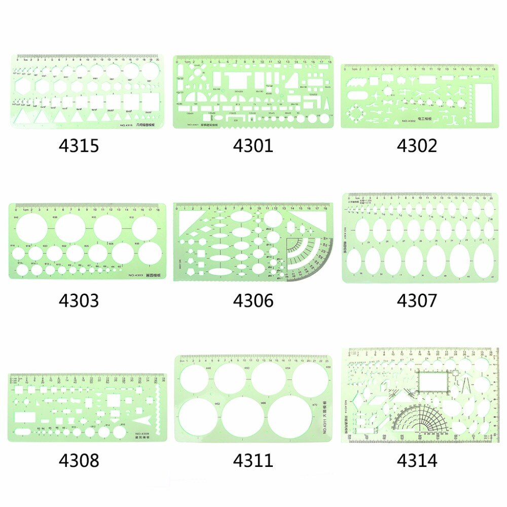 1PC Plastic Circles Geometric Drawing Template Ruler Stencil Measuring Tool Students Office SupplyW91A