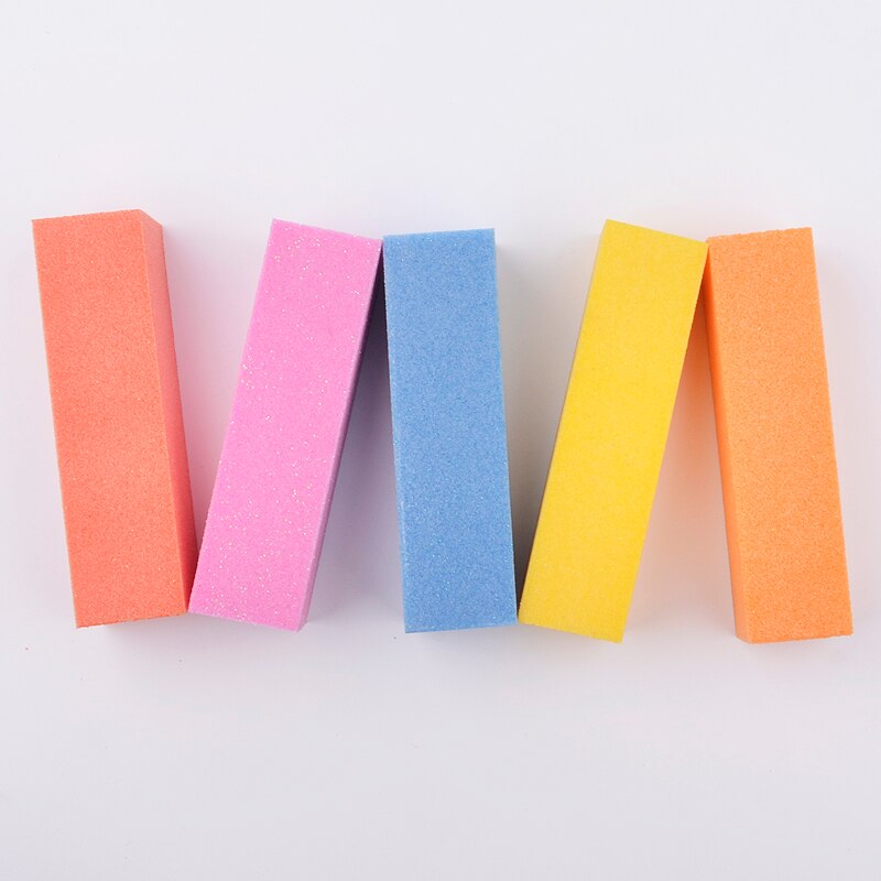 Bloc de ponçage pour vernis à ongles, couleur bonbon, 4 côtés, lime à ongles, outils de soins pour manucure et pédicure, Gel acrylique UV, 5 pièces/lot