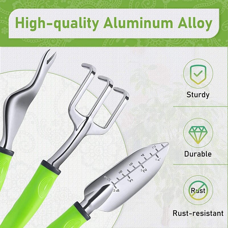 Gartengeräte Set 4 Stück, Garten für Gartenarbeit, Aluminium Legierung Garten Kit, pflanze Blume Wachsen Kit für Männer Frauen