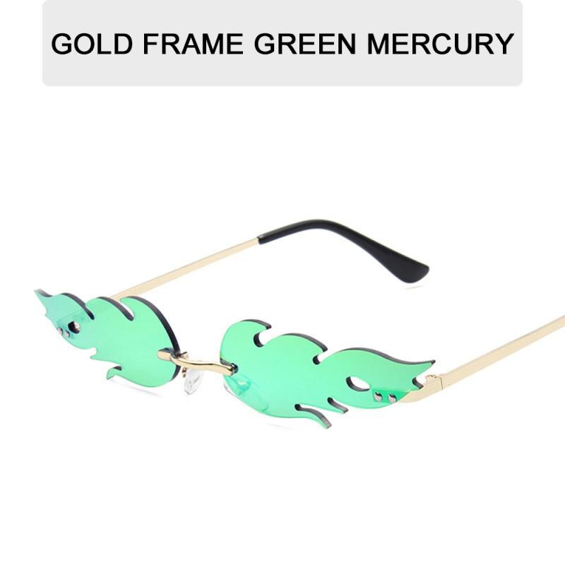 Motor-/Fahrrad NEUE Feuer Flamme Sonnenbrille Frauen Männer Randlose Sonnenbrille Frauen Spiegel Rechteck Jahrgang Sonnenbrille UV400: 5