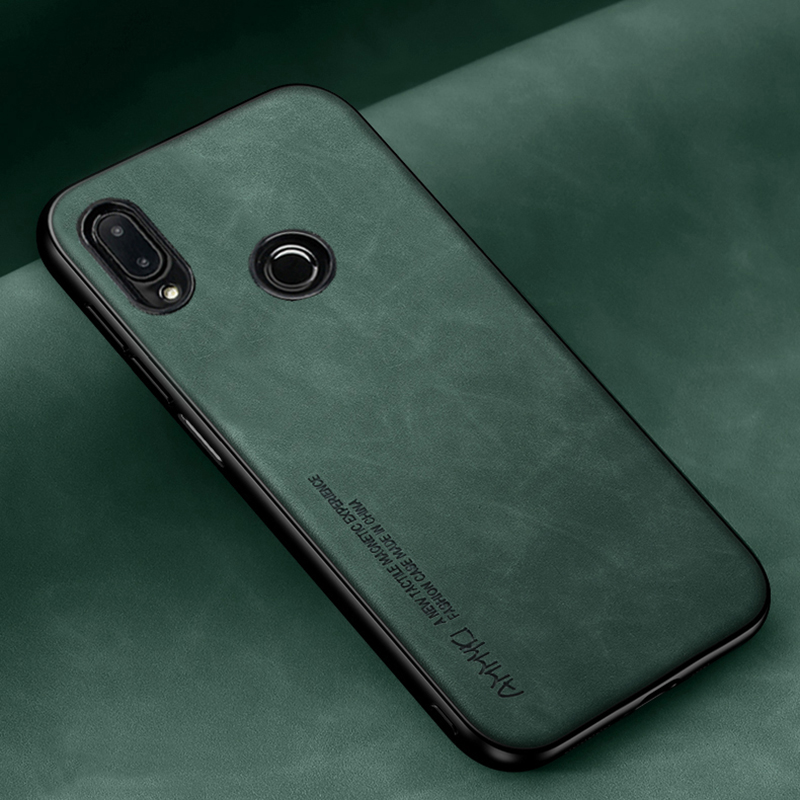 Coque en cuir Pu pour Xiaomi, motif Simple, étui en Silicone TPU pour Redmi 6 PRO A2 Lite 7 7A 8A: ABS / vert militaire