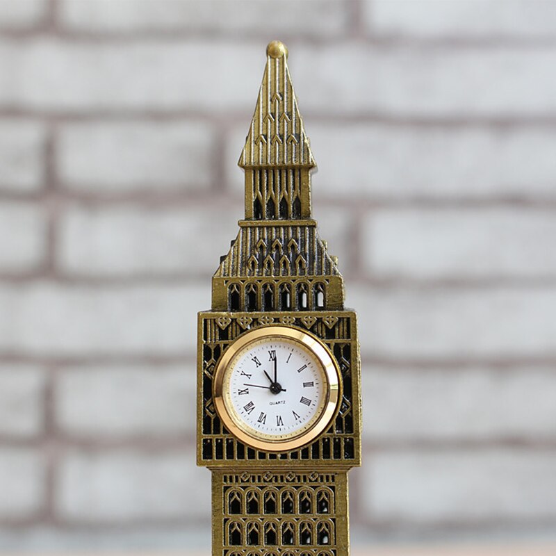 Vintage Tafel Klok Europese Londen Big Ben Model Creatieve Metalen Antiek Stijl Klokken Souvenirs Ambachten Desktop Woondecoratie