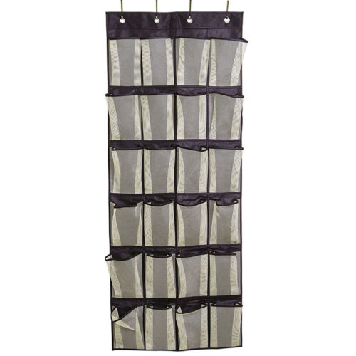 12/24 Pocket Over the Door Shoe Organizer Hanging Organizers Space Saver Rack Hanging Storage Hanger