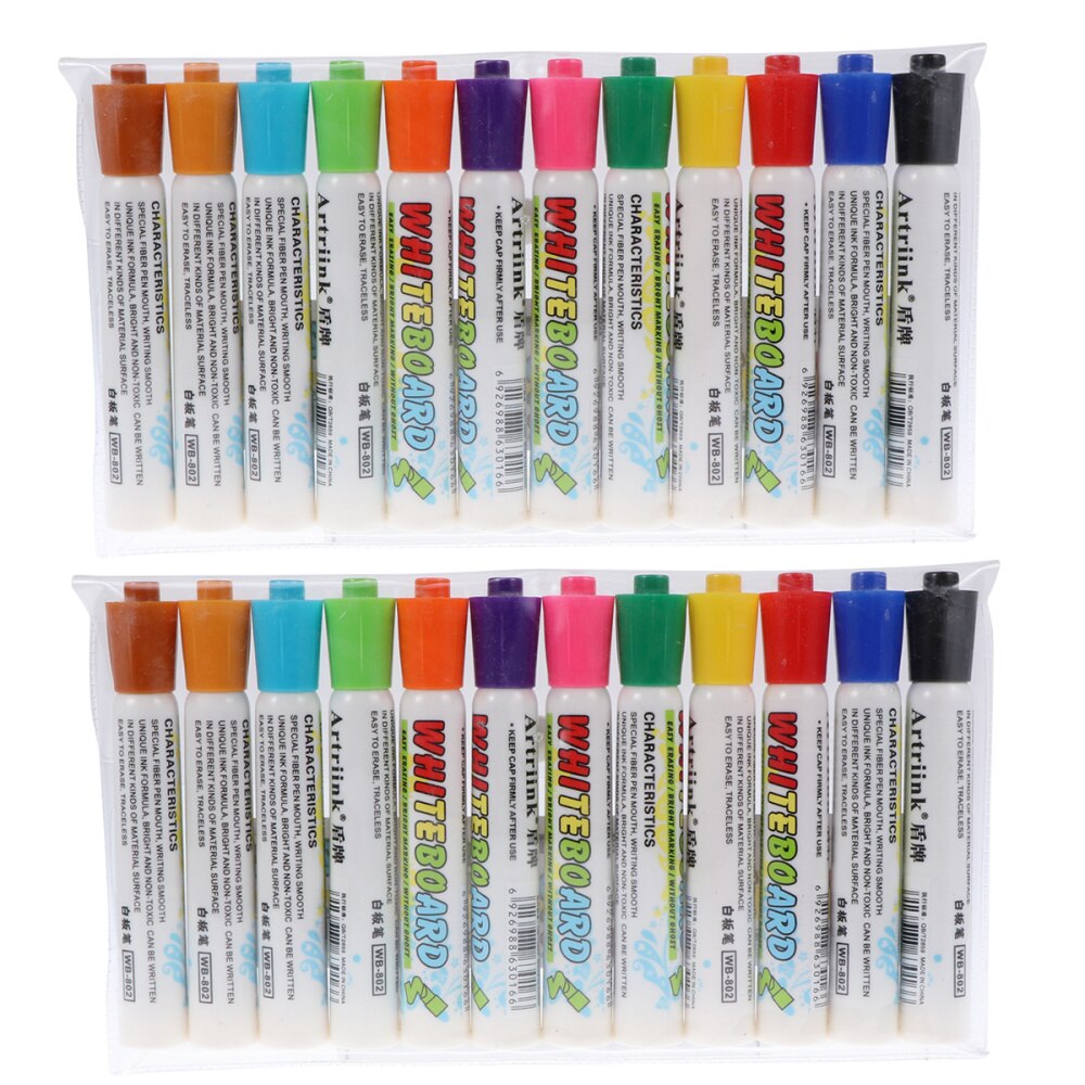 2 Boxes/24PCS Erasable Marker Pens Whiteboard Pens Writing and Drawing Pens for Whiteboard School Office