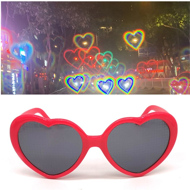 Magic Special Effect Glasses Romantic Love Glasses toys,After wearing it, all the light sources will turn into the shape of love