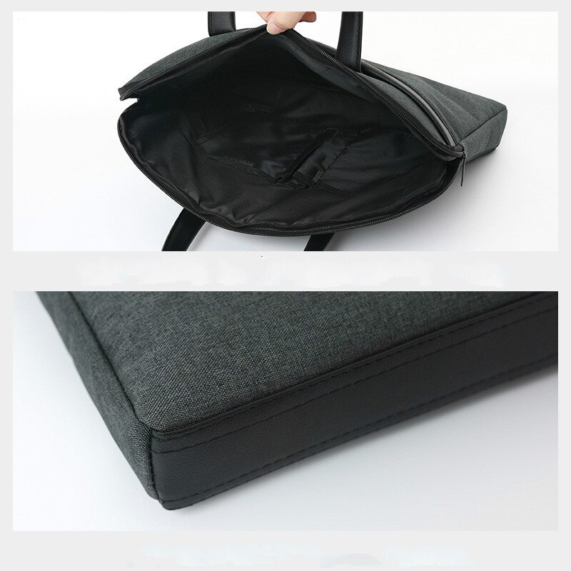Portable Briefcase Men Women Office Portfolio Tote Handbag Document Case Business Bag Zipper Waterproof Large Multi-layer