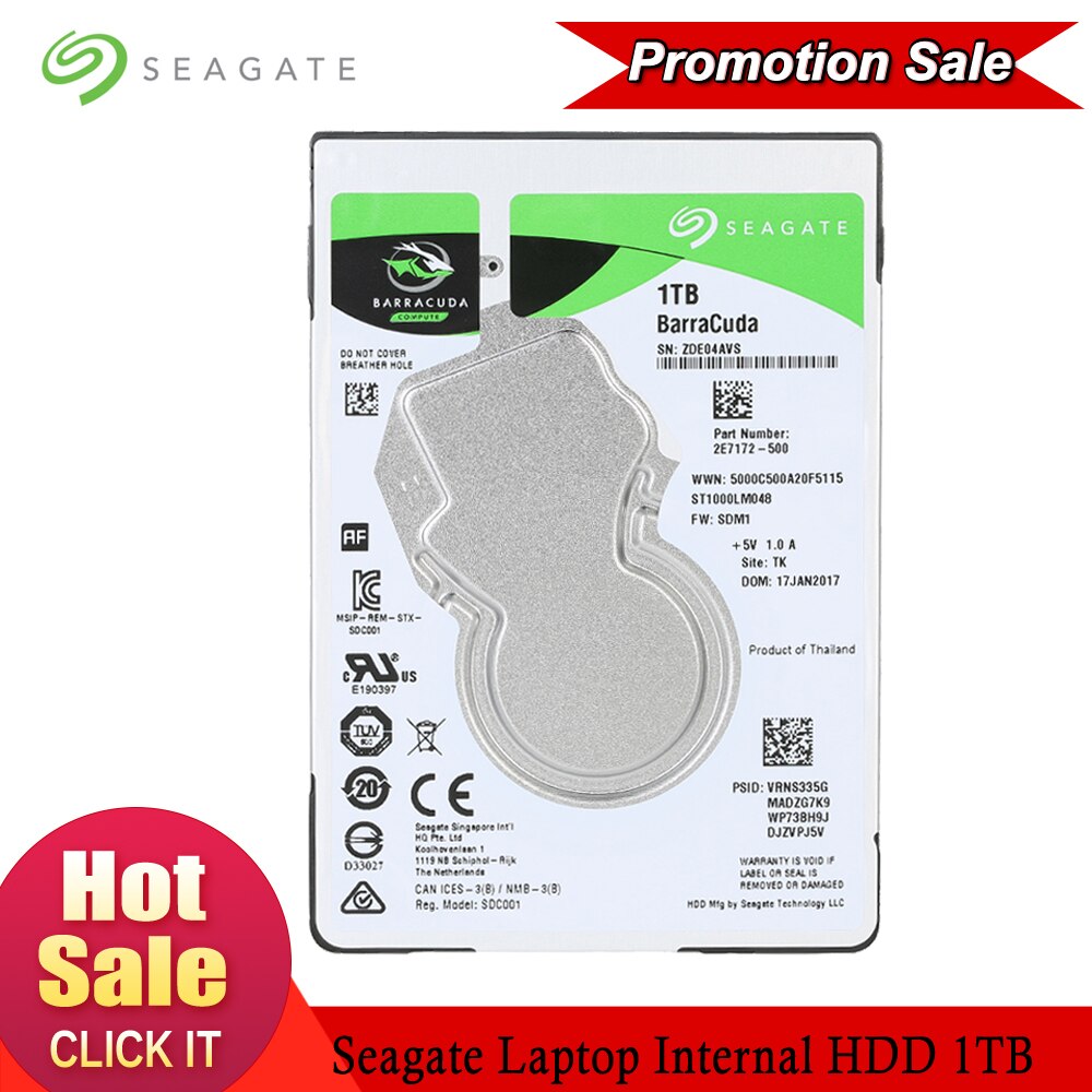 Seagate 1tb laptop hdd intern harddisk 2.5 "hdd 1tb 7mm 5400 rpm sata 6gb/s 128mb cache 2.5 tommer  st1000 lm 048 intern hdd