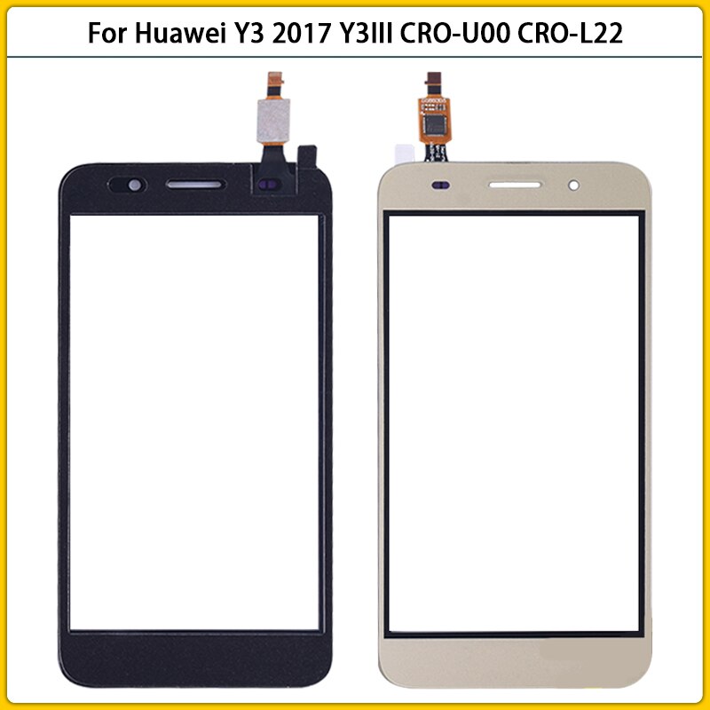 Y5 Lite pantalla táctil para Huawei Y3 CRO-U00 CRO-L02 CRO-L22 Panel de pantalla táctil lente digitalizador de vidrio exterior frontal