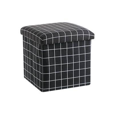 Linen Fabric storage Stool Foldable household Coffee Table Sofa Footstool Ottoman storage box change shoe bench mx9171609: A-Black