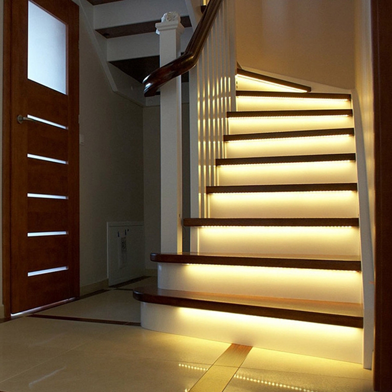 3M 2M 1M LED Clever Treppen Licht Unter Bett Licht PIR Sensor Detektor Kontrolle Intelligente Zauberstab Lampe schrank Schrank Küche Licht