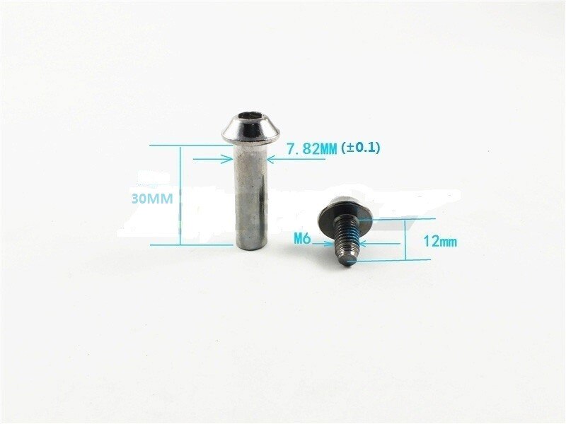 Patines de bicicleta de M6 x 12mm y 8x30mm, amortiguadores, tuercas, tornillos, plateados, 1 Juego