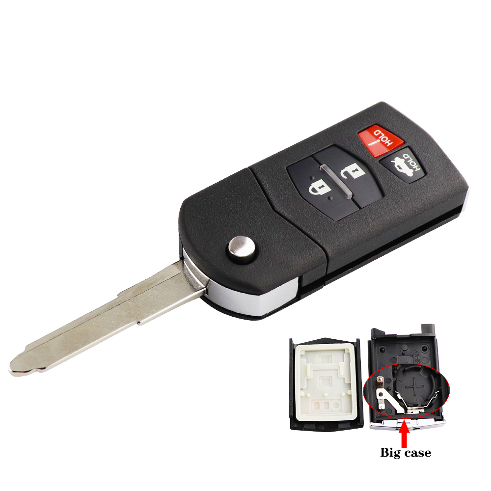YIQIXIN Remote Key Case Fob Shell Flip Folding 2/3/4 Button For Mazda 2 3 5 6 M6 MX5 CX5 CX7 CX9 RX8 With Uncut Blade Head Cover: 4BT Big Set