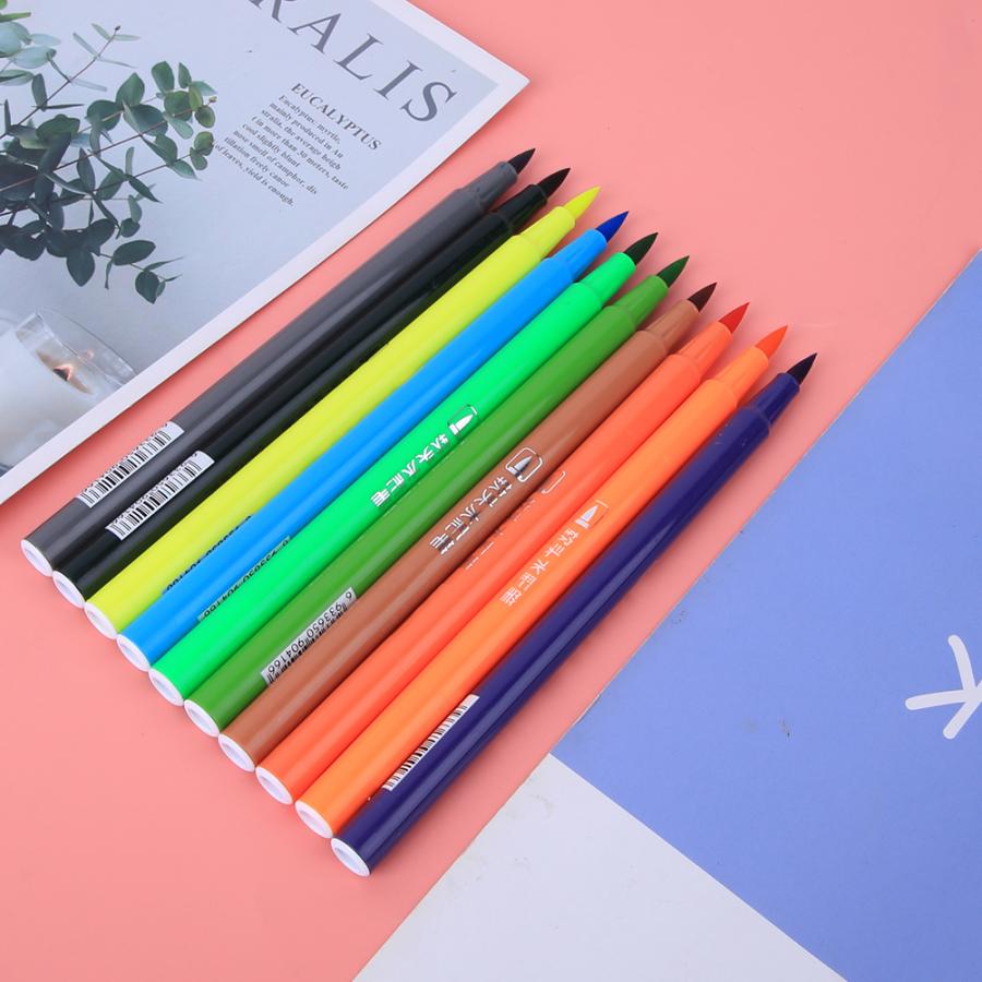 24 pièces aquarelle stylo lavable doux pointe peinture dessin outil Art école fournitures Art fournitures tableau blanc stylo