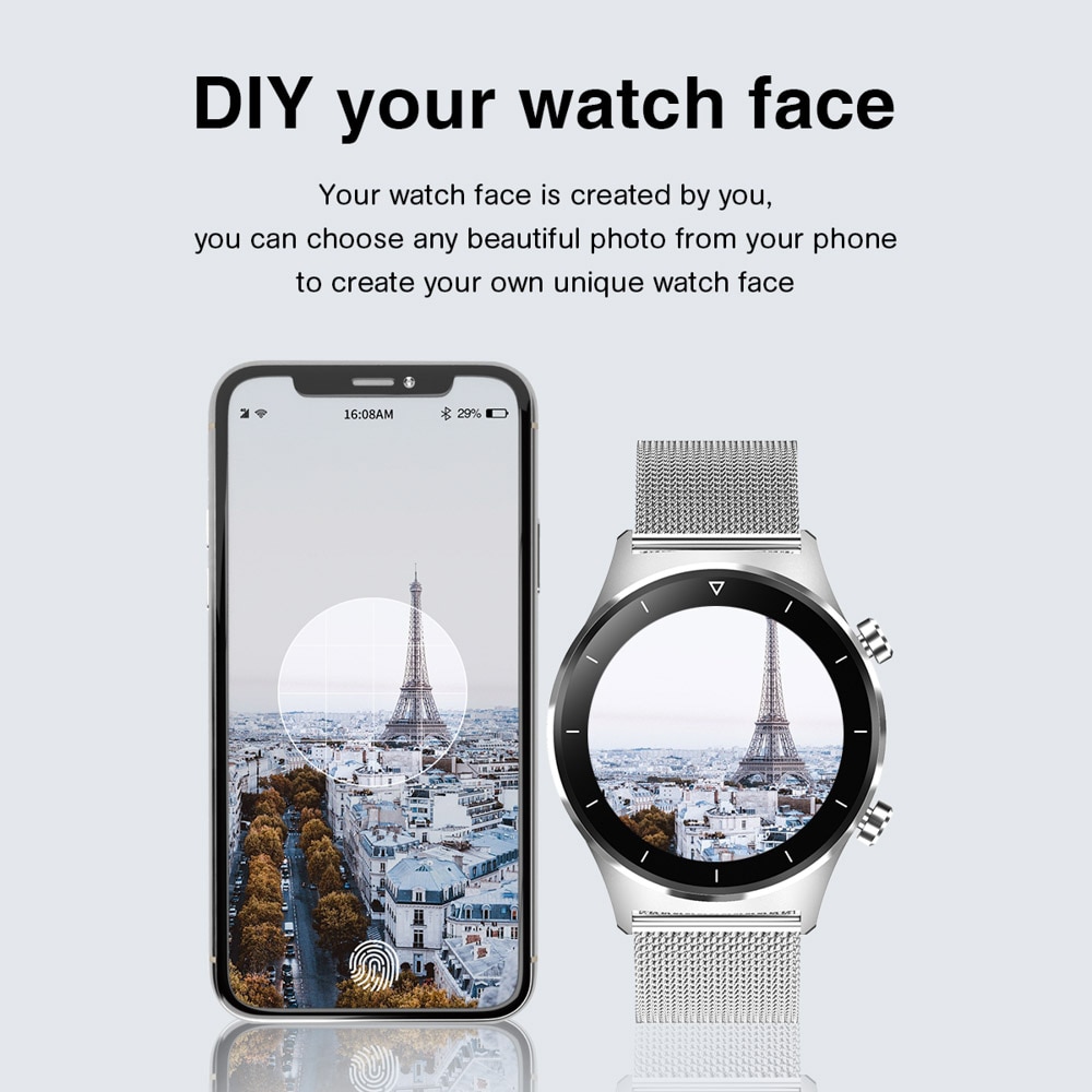 Smartwatch Men Full Touch Screen 1.28" IPS 240x240 IP68 Waterproof Bluetooth 5.0 Fitness Tracker
