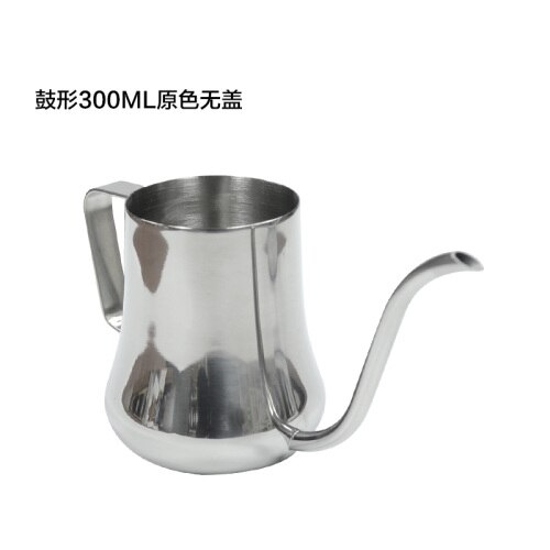 Jarro de água café pote mão casa aço inoxidável 304 boca muito fina pote mini boca longa gotejamento pote utensílios de café: 300ml style02