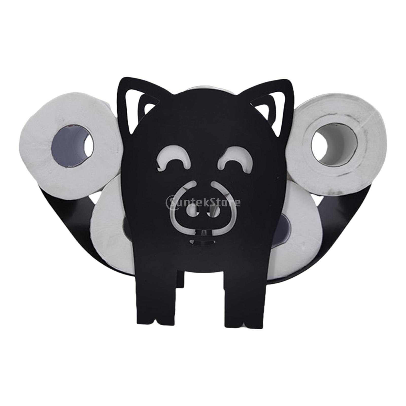 Porte-rouleau de papier toilette en mouton, support mural en fer ou autoportant, rangement de mouchoirs de salle de bain, peut contenir 7 rouleaux de panier de papier toilette: Pig B