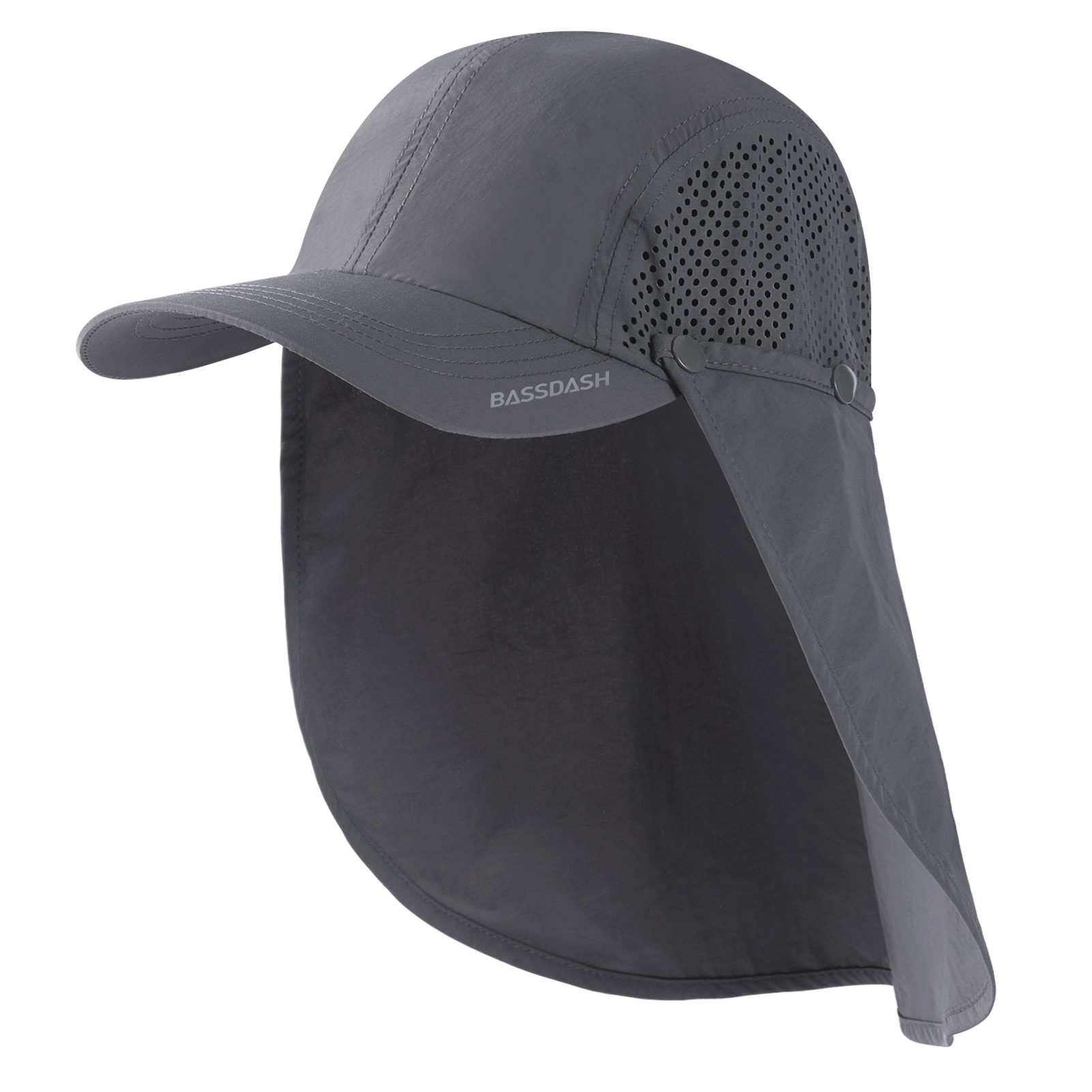 BASSDASH-Chapéu de pesca dobrável com aba removível do pescoço, portátil para homens e mulheres, golfe e caminhada, UPF 50 Plus: MULTI