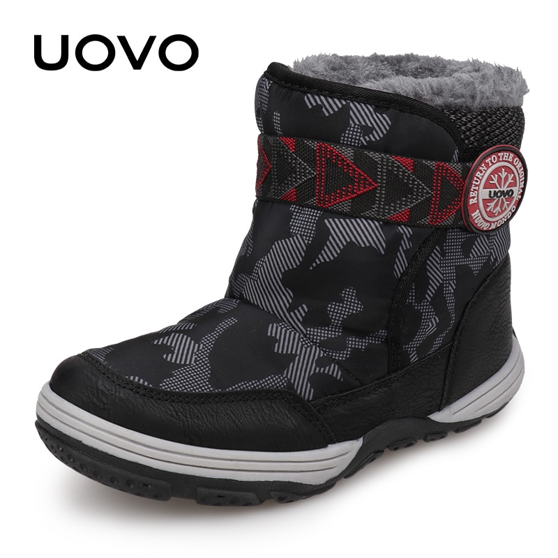 Uvo – bottes d&#39;hiver pour enfants, chaussures chaudes de neige à la en peluche pour garçons et filles, taille #28-36,