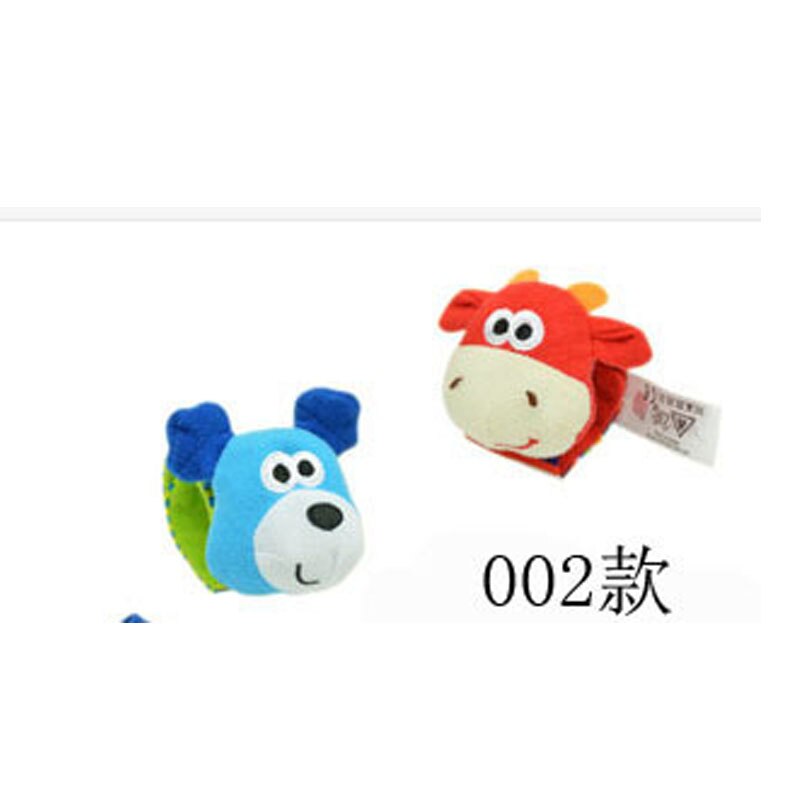 1pcs Animal Rattle Baby Wrist Ankle Band Rattle Bracelet Baby Sensory Toys Attract Baby's Attention Random Color: Red