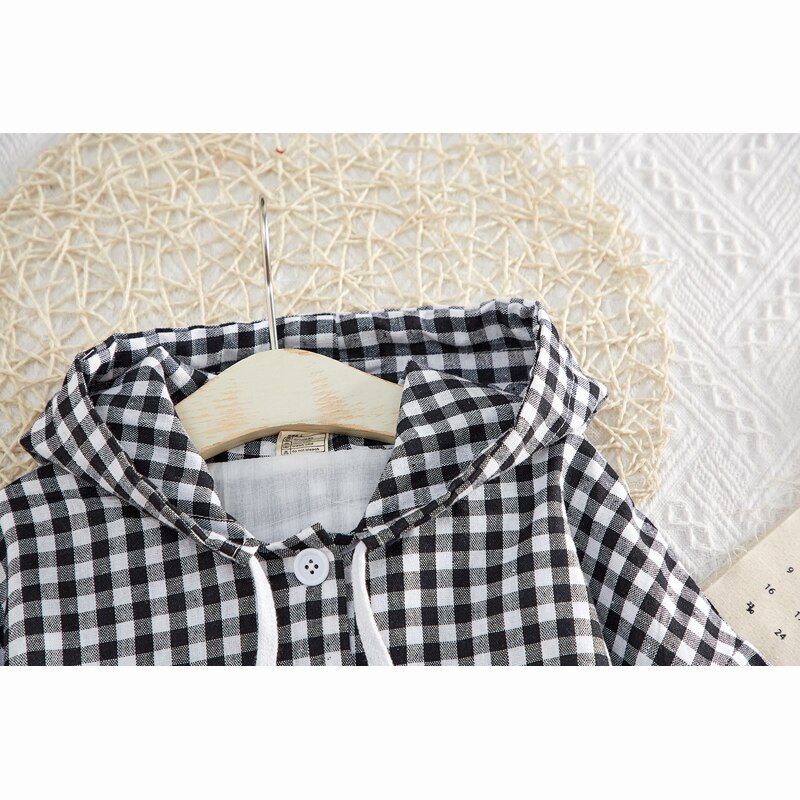 Herfst Mode Plaid Childrens 'Jas Lange Mouwen Kinderen Windjack Kids Jas