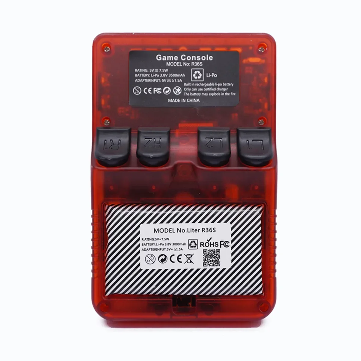 Rechargeable 3.8V 3000mAh lithium battery Suitable for R36S retro handheld game console