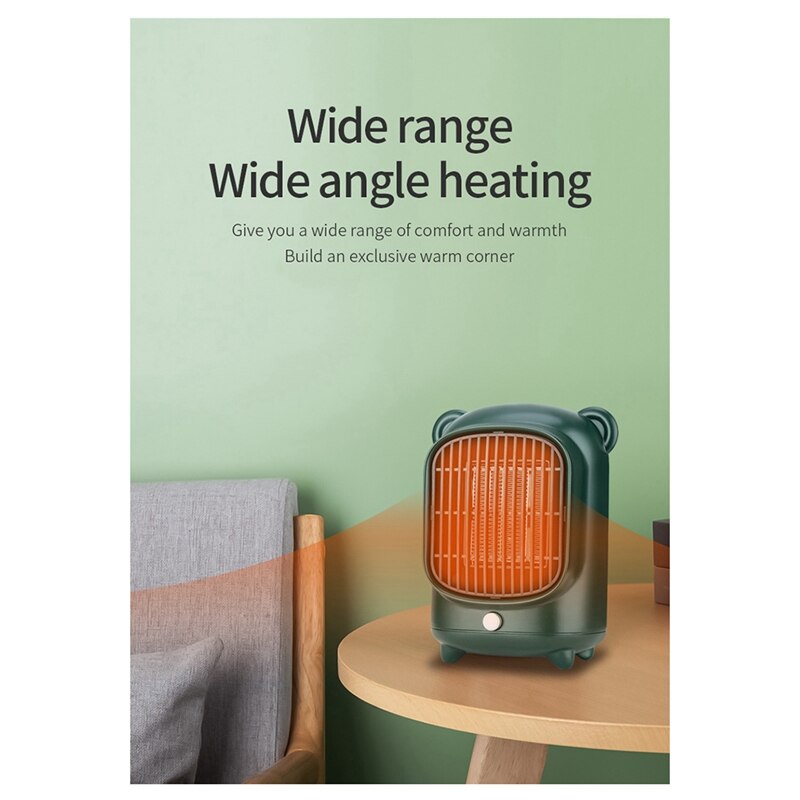 Mini radiateur électrique silencieux à prise ue, petit format, chauffage rapide de l&#39;air, pour la maison, le dortoir ou le bureau