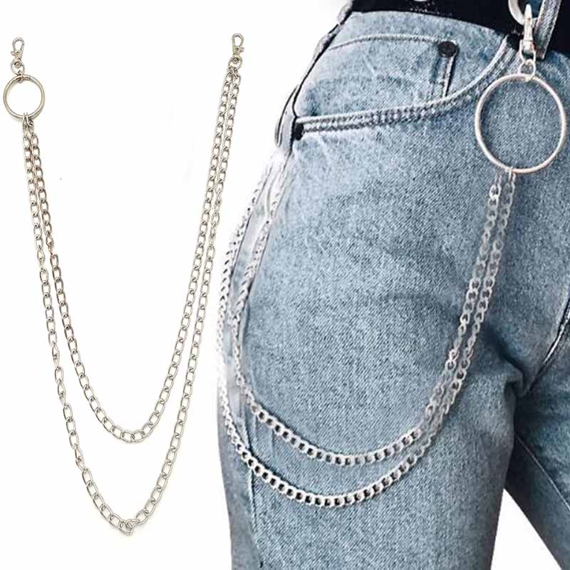 Straße Big Ring Anhänger Schlüssel Kette Rock Punk Hose Hipster Schlüssel Ketten Hose Jean Keychain HipHop Portachiavi Kpop Zubehör