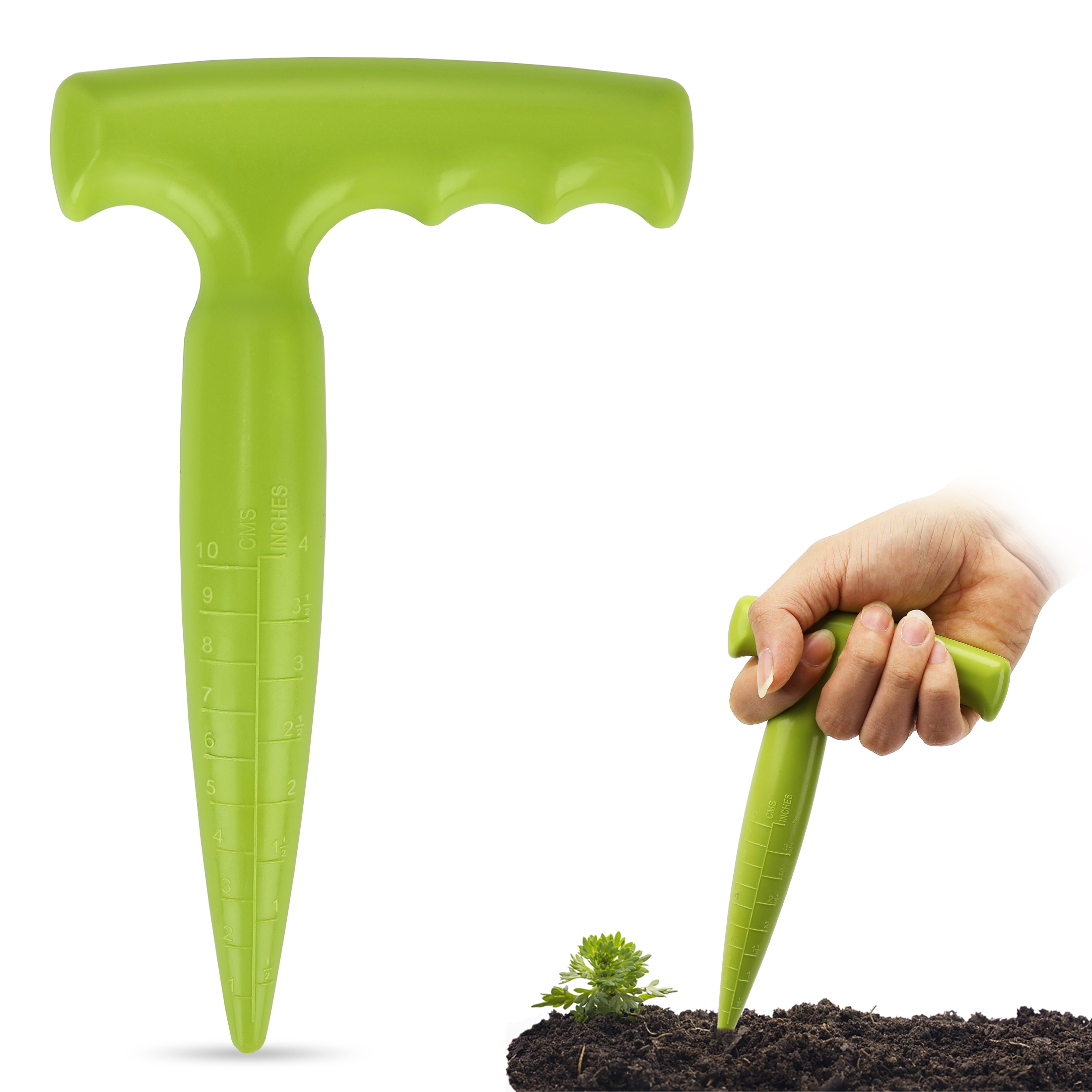 Kit de poinçonnage de trous verts, Machine réglable, transplantateur de semis, perforateur, semoir, coupe-plantes charnues, fournitures de jardin, 2 pièces/ensemble: Bleu