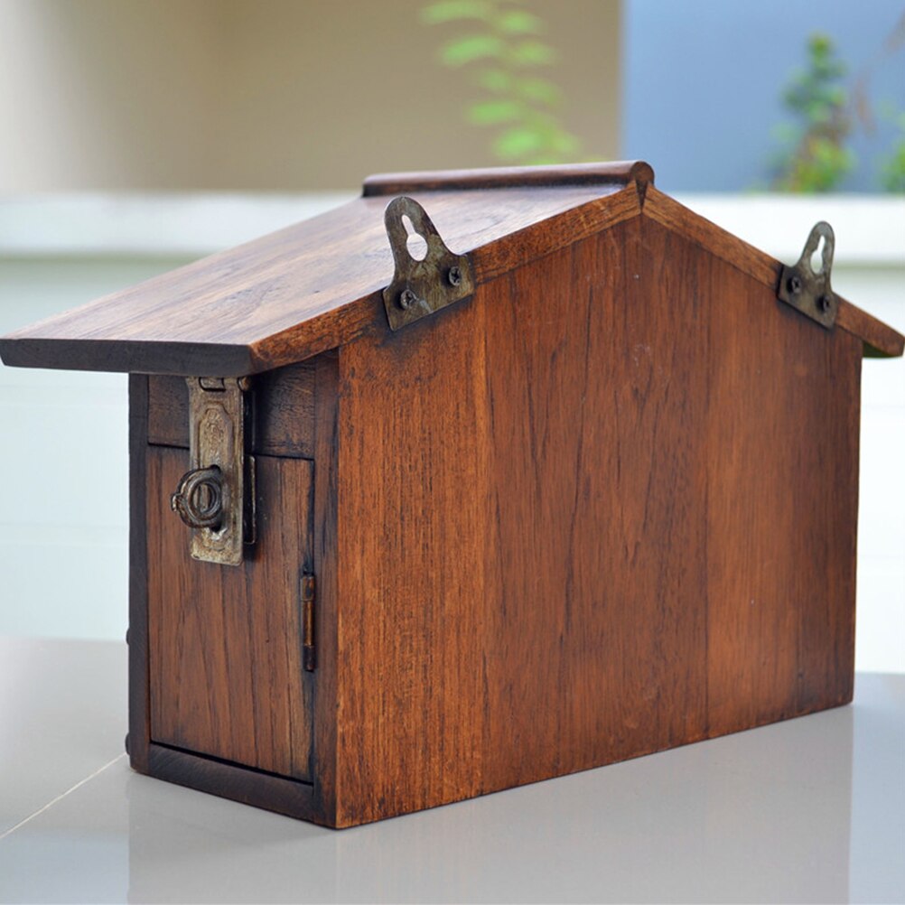 Wooden Mailbox Outddor Post Box Rainproof Suggestion Box Wall Mounted Letter Box For Home Garden Company