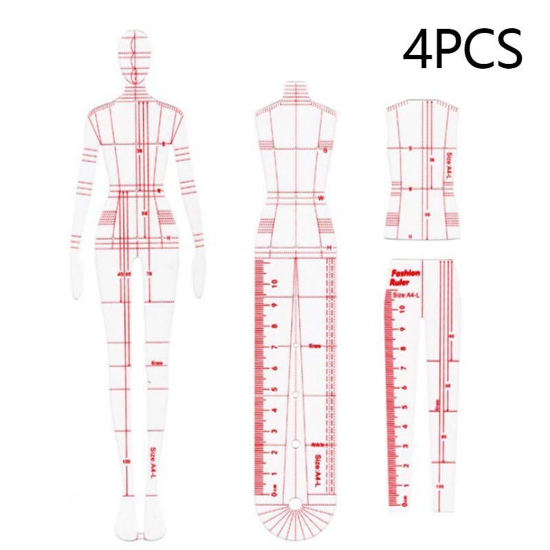 Women Drawing Ruler Figure Drawing Template For Sketch Template Painting: 4pcs