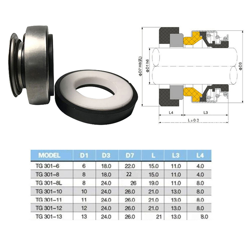 1PC 301 Series Fit 8mm 10mm 12mm Water Pump Mechanical Shaft Seal For Circulation