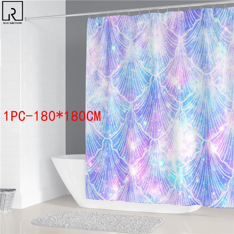 Rideaux de douche en marbre rose, décor brillant pour salle de bain, tissu en Polyester, couverture de toilette, tapis, accessoires de WC: 1PC180x180cm-A