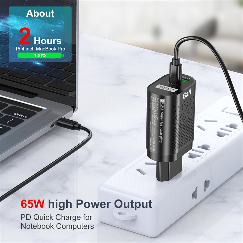 USLION 65W GaN ładowarka USB szybkie ładowanie QC 3.0 PD3.0 typ C szybka ładowarka dla iPhone 13 12 Pro Max Huawei Samsung S22 Xiaomi 12