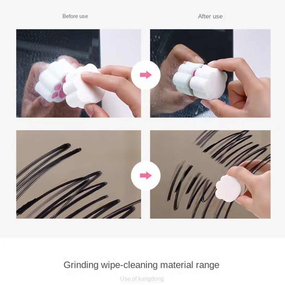 Cute Scrub Sponges Mirror Wipe Magic Sponge Cat Claw Shape Sponge Wipe Glass Wipe Dish Washing