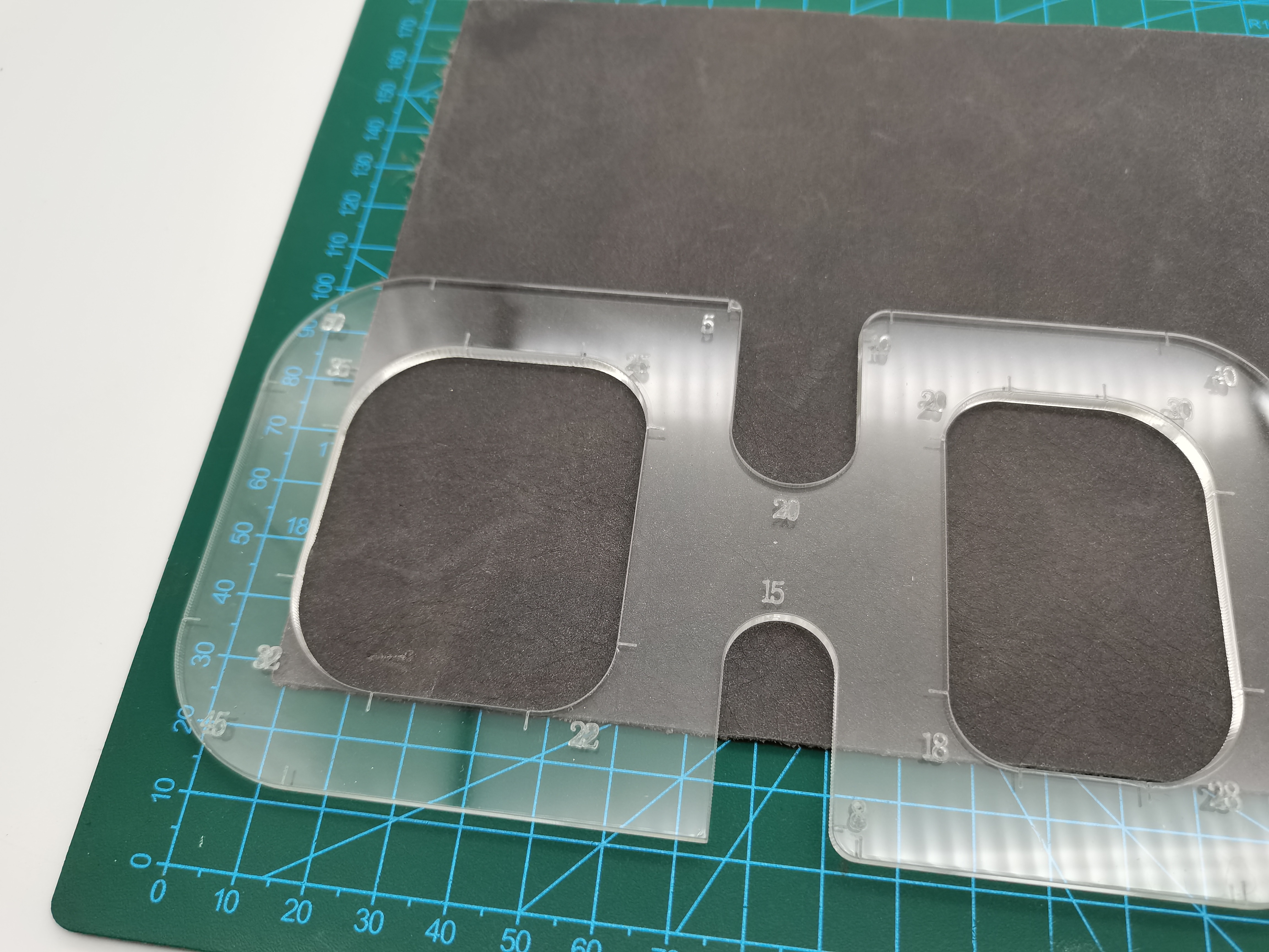 Leather DIY Tool Acrylic Round Corner Pattern Cutting Template Rule for Leather Craft Tools Cutter Auxiliary tool 5-50mm