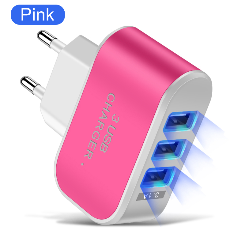 Tête de chargement multifonctionnelle à 3 Ports USB, 5V, 1a, chargeur de téléphone portable USB unique: BR