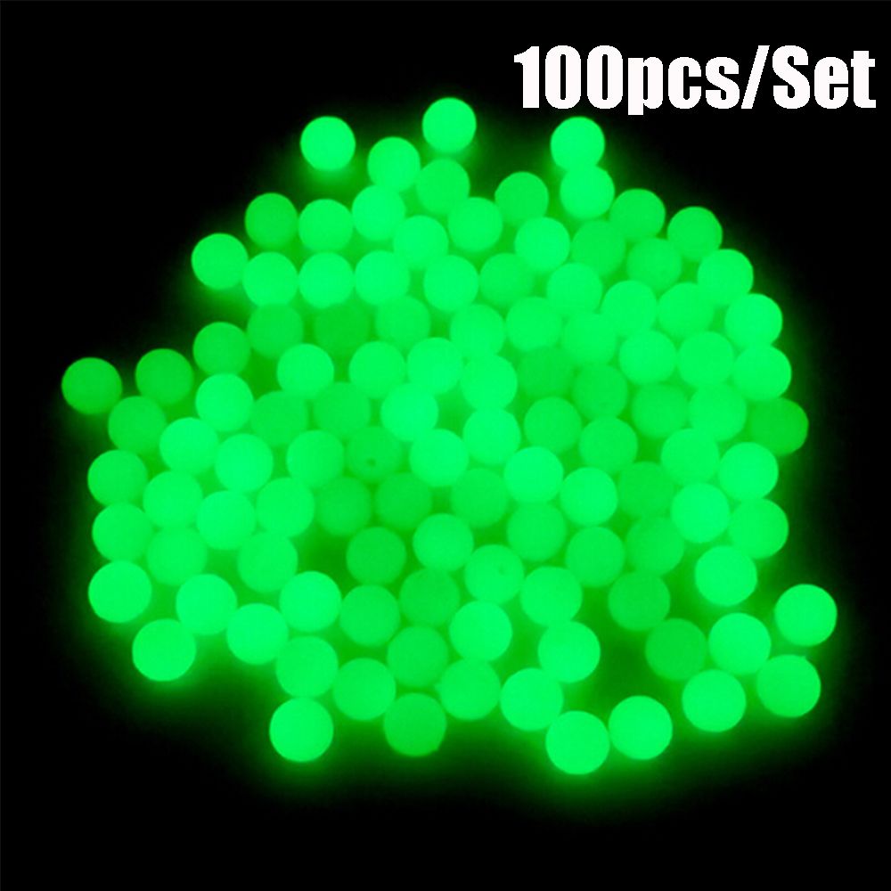 100 pz/borsa galleggianti da pesca perline 4/5/6/8mm accessori per perline da pesca rotonde palline luminose luminose per la pesca notturna
