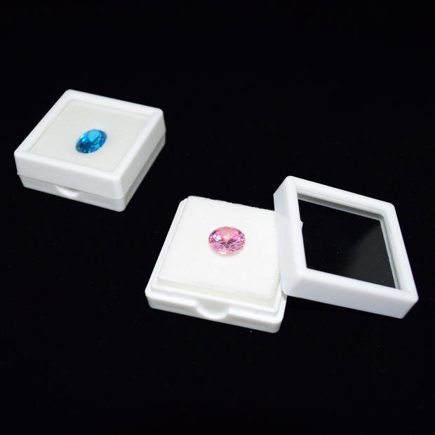 Zwart En Wit 4X4 Cm 1 Stks/partij Diamant Display Box Plastic Diamond Case Stone Doos Gem opslag Draagtas Organizer