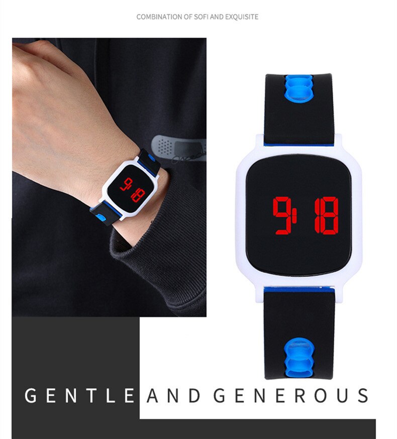 Armbåndsur børn ure børn til piger drenge sport elektronisk armbåndsur ledet digital børneur studerende se