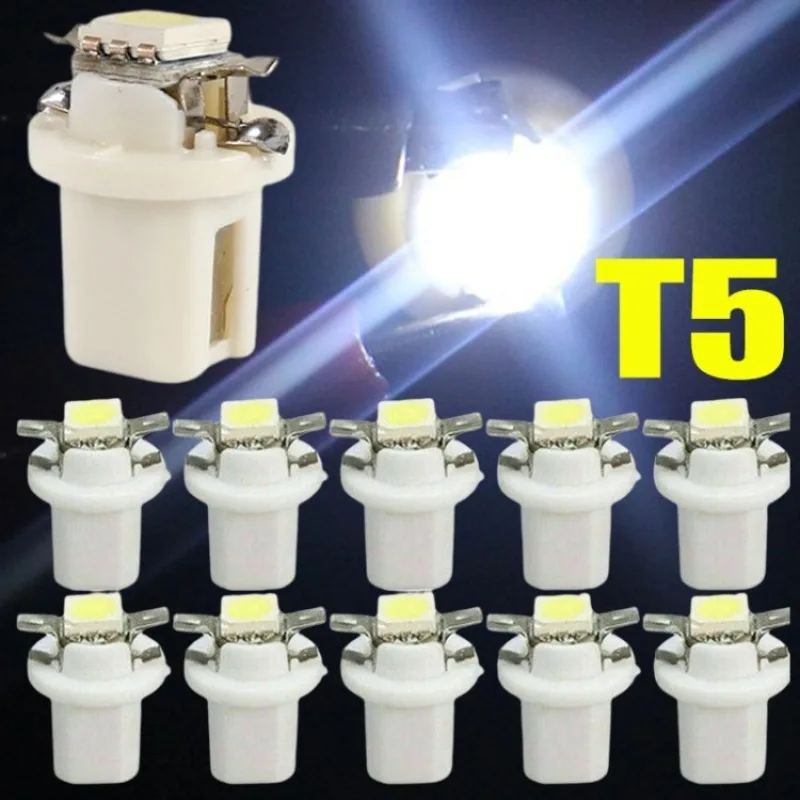 Bombillas LED T5 para coche B8.5d, luces de velocidad para salpicadero de coche, accesorios de lámpara Interior para coche, lámparas de interruptor lateral para salpicadero de 12V