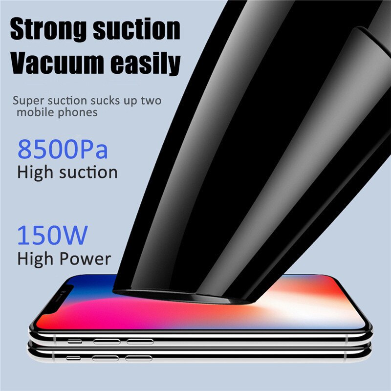 150W odkurzacz samochodowy ręczny bezprzewodowy/wtyczka samochodowa 12V 8500rocznie bardzo duża siła ssąca odkurzacz na mokro/na sucho 20000 obr./min dla samochodu W domu